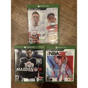 XBOX One Madden  2018 2022 NBA 2K22 3 Games Lot
